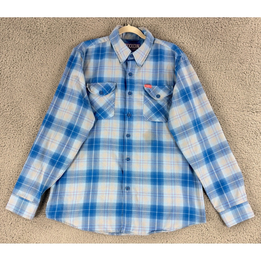 Dixxon Flannel Co Make-A-Wish Arizona Shirt Mens L Blue Plaid D-Tech Button Up